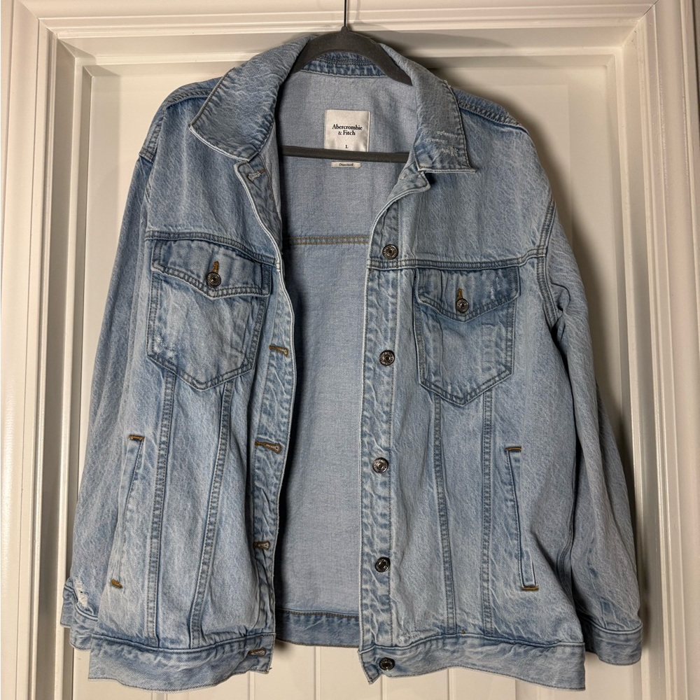 Abercrombie & Fitch Light Blue Oversized Denim Jacket